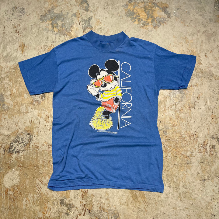 古着 90's ミッキーマウス/カルフォルニア/Disney/ヴィンテージ シングルステッチ プリントTシャツ/サイズM