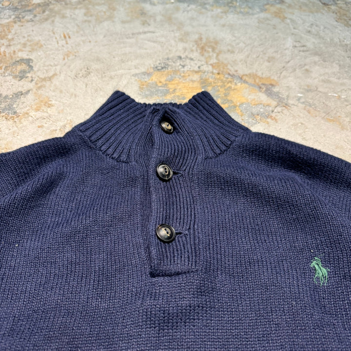 古着 POLO by Ralph Lauren/ポロ バイ ラルフローレン/ハーフボタンニットセーター/サイズM