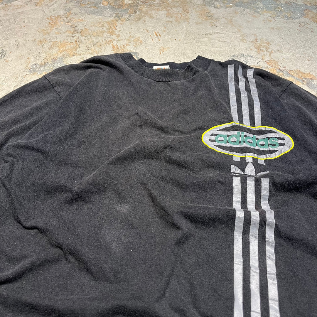 古着 90's~00's Adidas アディダス Y2K トレフォイルロゴ Tシャツ/XL相当