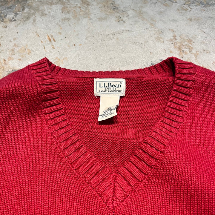 #3689古着/L.L.Bean/エルエルビーン/コットンニット/Cottonknit/Ｖネック/サイズXXL