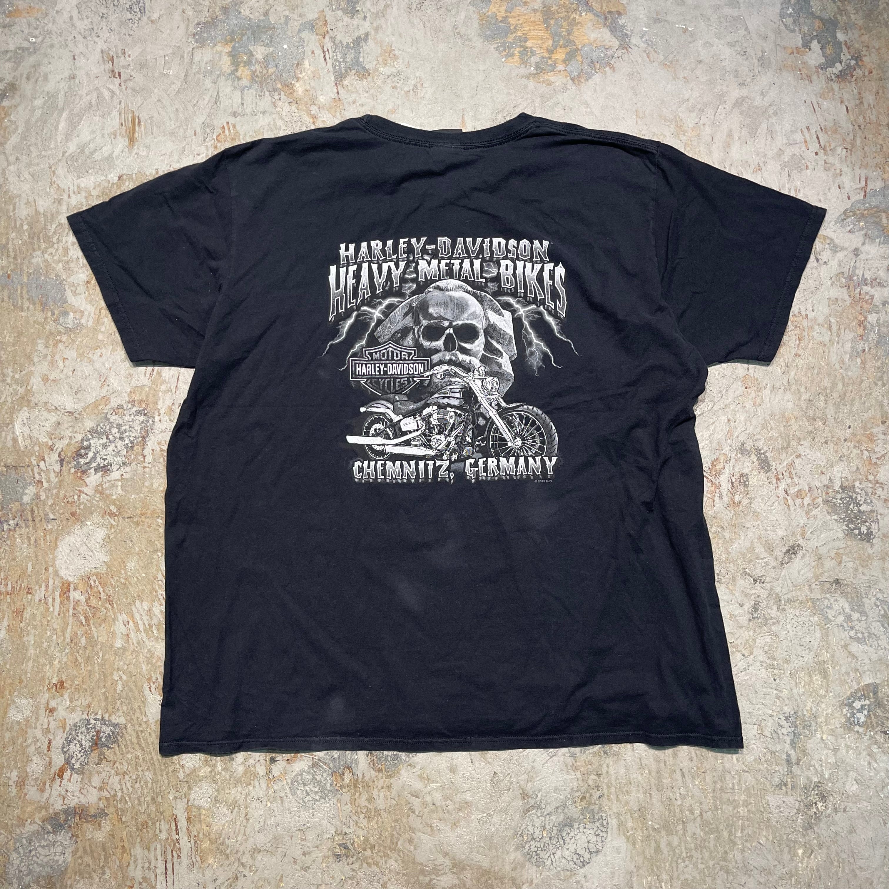 USA製Mサイズ ハーレーダビッドソン 古着半袖Tシャツ 黒 ラバー