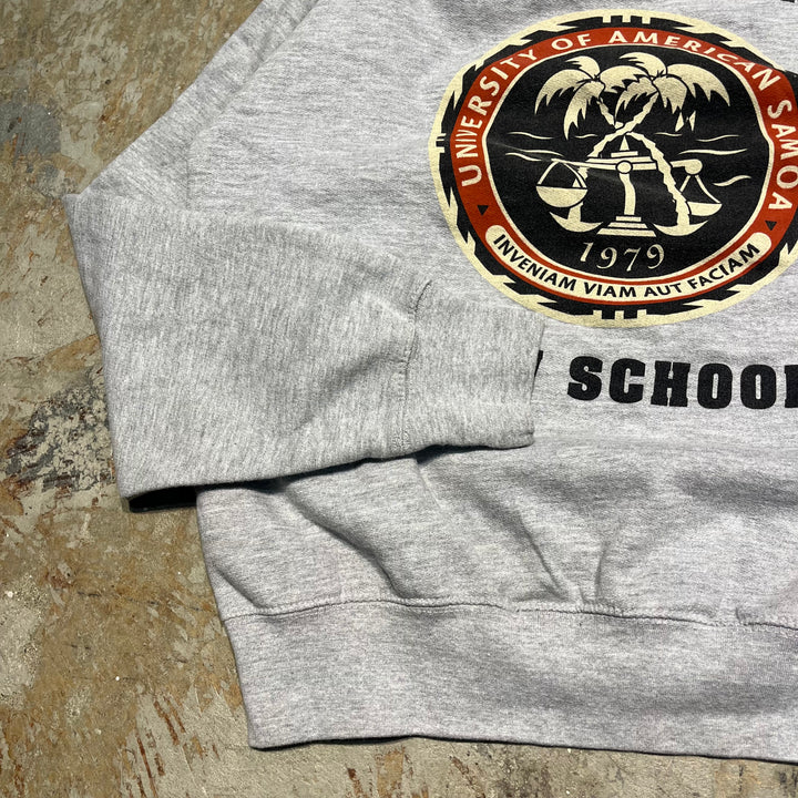 #3811 古着 Unknow/Crew Neck Sweat Shirts/クルーネックスウェット/AMERICAN SAMOA LAW SCHOOL/カレッジロゴ/サイズS