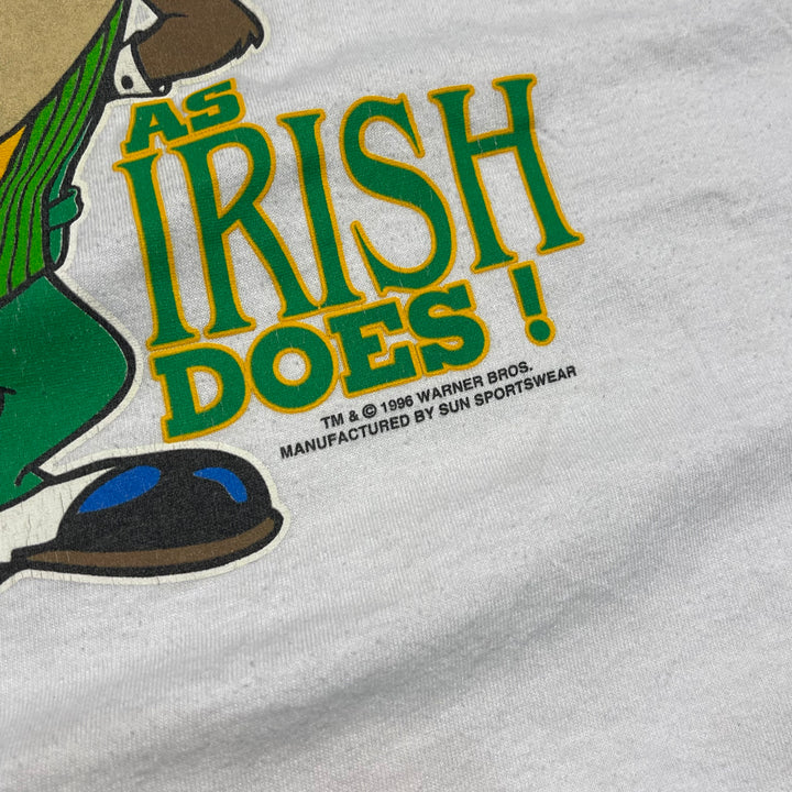 古着 USA製 96's ルーニーテューンズ/ダズマニアン･デビル/IRISH/ヴィンテージ シングルステッチ プリントTシャツ/サイズS