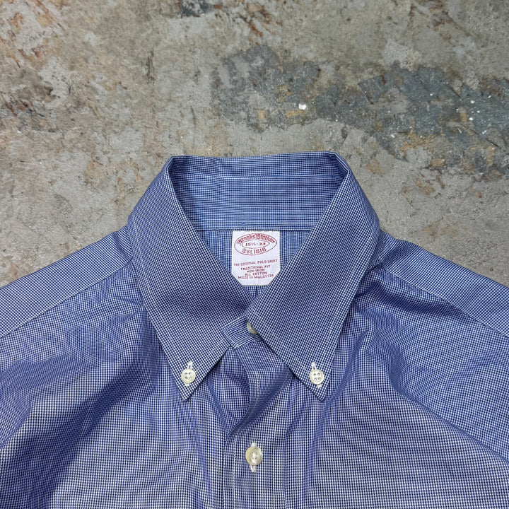 古着 BROOKS BROTHERS/ ブルックス ブラザーズ/ ボタンダウン長袖シャツ/ 千鳥柄/ サイズM相当