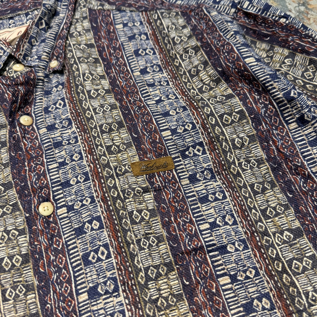 旧衣服Woolrich/羊毛rich/扣式短袖衬衫/总花样/尺寸L