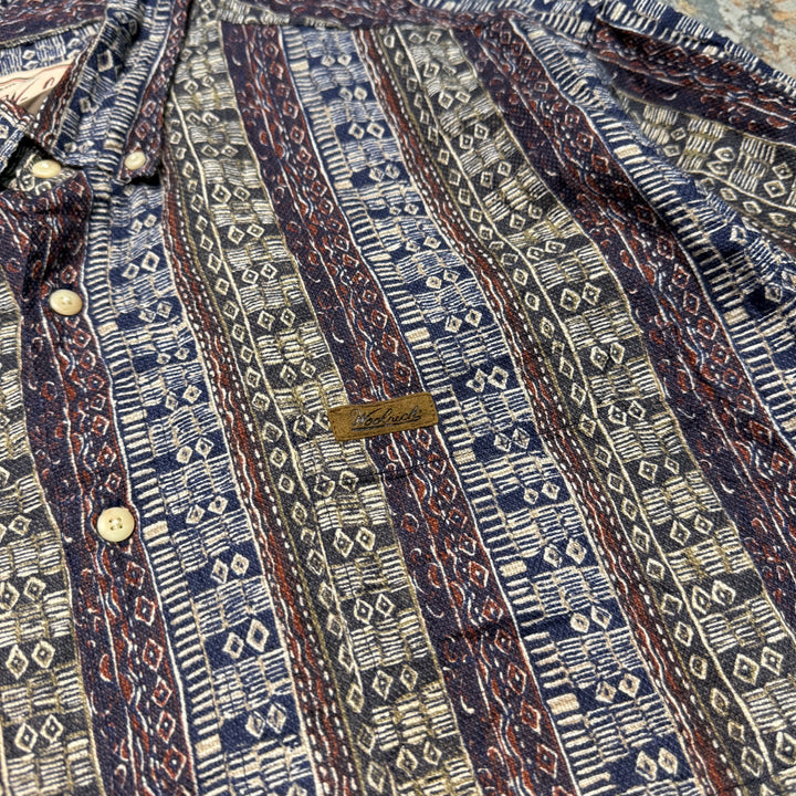 旧衣服Woolrich/羊毛rich/扣式短袖衬衫/总花样/尺寸L