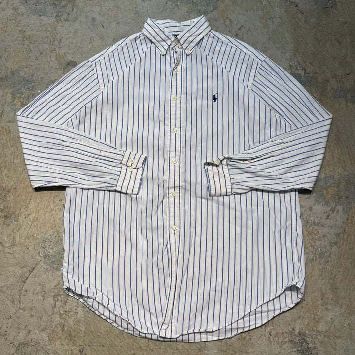 古着 POLO by Ralph Lauren/ ラルフ ローレン/ ボタンダウン長袖シャツ/ ストライプ柄/ サイズM