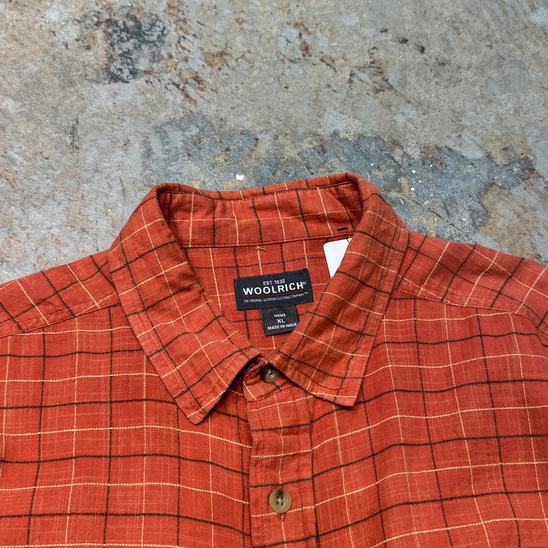 旧衣服Woolrich/羊毛rich/短袖衬衫/格子图案/尺寸XL