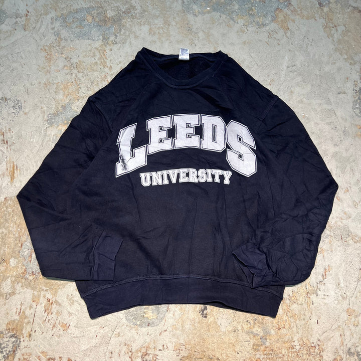 #3808 古着 Unknow/Crew Neck Sweat Shirts/クルーネックスウェット/LEEDS UNIVERSITY/カレッジロゴ/サイズM