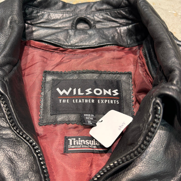 古着 WILSONS LEATHER/ ウィルソンズレザー/ ジップアップレザージャケット/ サイズXL