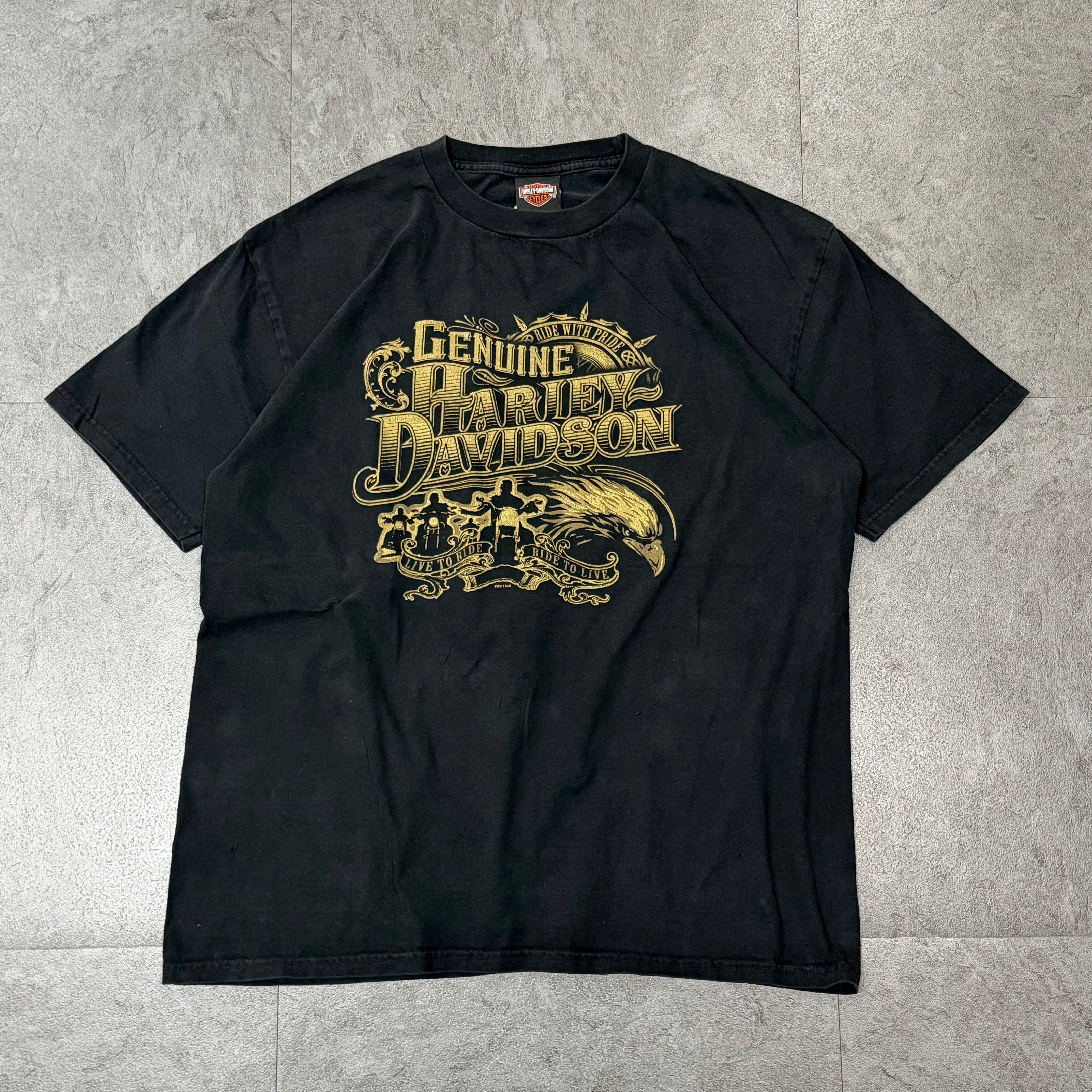 古着ハーレーダビッドソン（Harley-Davidson）黒サイズL 47 古着 ハーレーダビッドソン Harley-Davidson シングルライダース