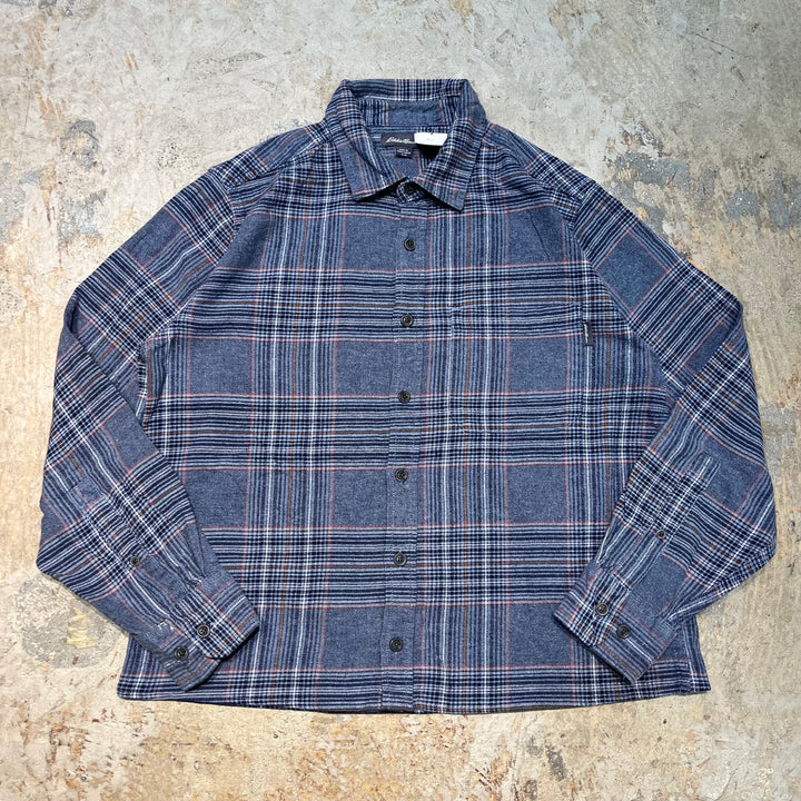 古着 Eddie Bauer/ エディー･バウアー/ コットンネルシャツ/ チェック柄/ リメイク/ サイズM