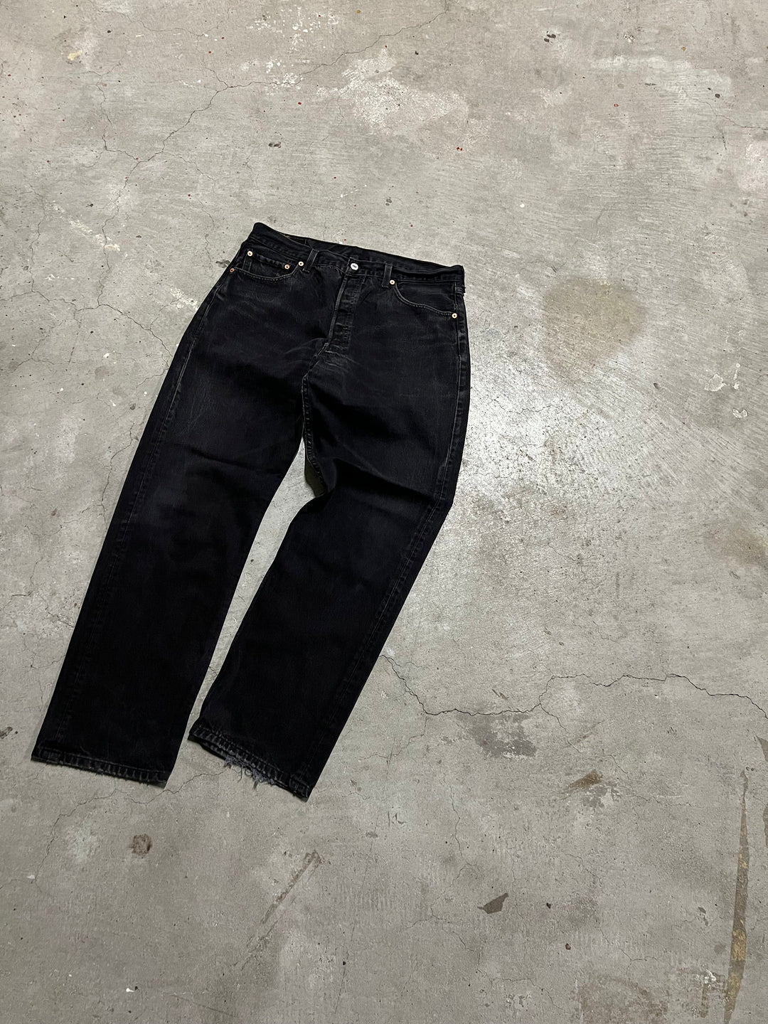 #MA15 古着 99's Levi's/リーバイス/Black Denim Pants/ブラックデニムパンツ/501/MADE IN U.S.A/実寸34×30