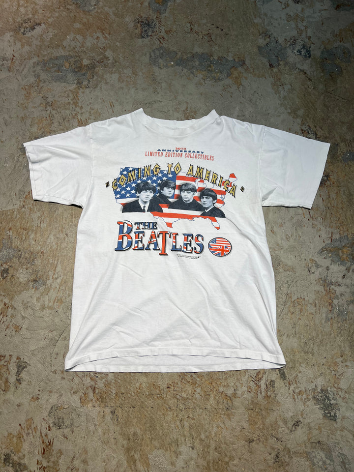 #MA187 古着 USA製 94's THE BEATLES / ビートルズ / COMING TO AMERICA / 30周年記念 / ヴィンテージ シングルステッチプリントTシャツ/サイズL-XL相当