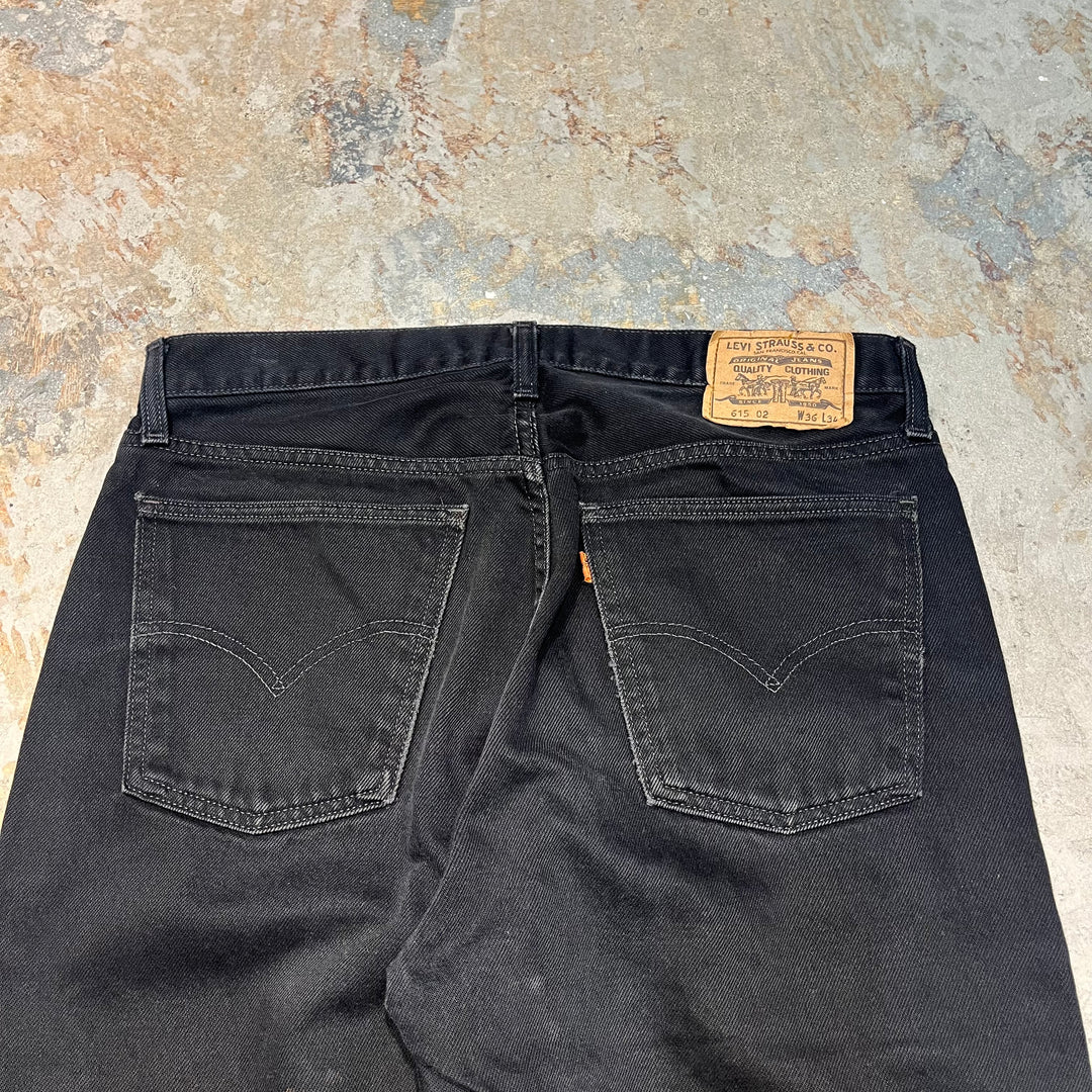 #4432 古着 Levi's/リーバイス/Black Denim Pants/ブラックデニムパンツ/615/MADE IN UK/サイズ36×34