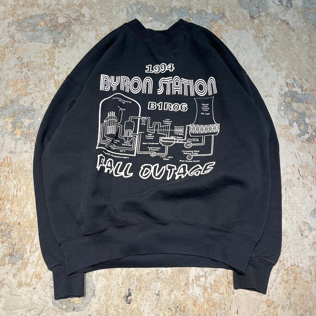 #3920 古着 80's~ FRUIT OF THE LOOM /フルーツオブザルーム/Crew  Neck Sweat Shirt/クルーネックスウェット/MADE IN U.S.A/1994 BYRON STATION B1R06/サイズXL