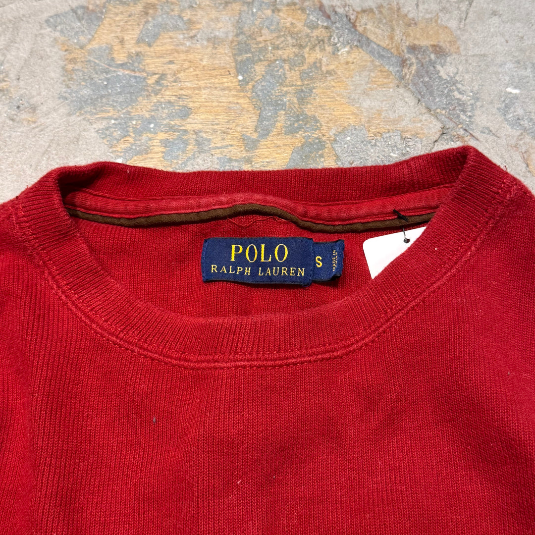 古着 POLO by Ralph Lauren / ポロラルフローレン/ Vガゼット/ クルーネックコットンニットセーター/サイズS
