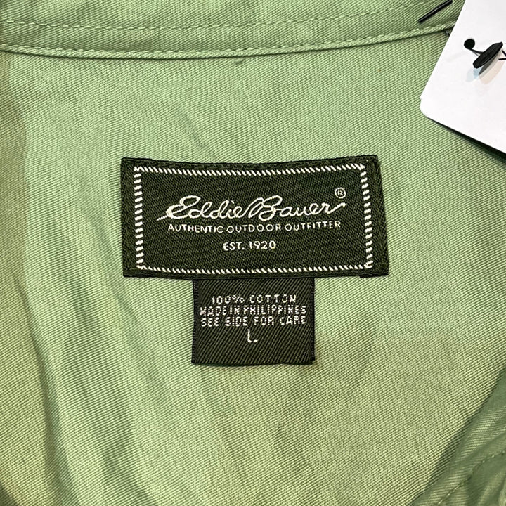 古着 EDDIE BAUER/ エディバウアー/ ボタンダウン半袖シャツ/ 無地/ サイズL