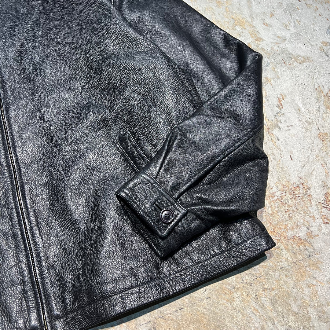 #3440 古着 OLD NAVY/オールドネイビー/Leather jacket/ジップアップレザージャケット/サイズXXL