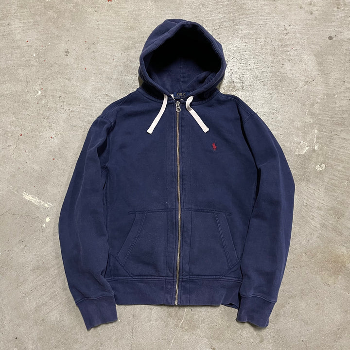 #3828 古着 POLO Ralph Lauren/ポロラルフローレン/Zip Up Hoody / ジップパーカー / フード裏地サーマル/reverse weaveタイプ/サイズM