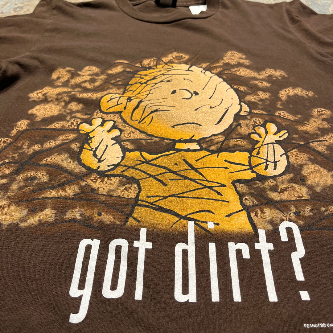 古着 USA製 90's PEANUTS Pigpen "got dirt?"/ヴィンテージ シングルステッチ プリントTシャツ/サイズM