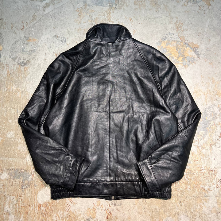 #3198 古着 LONDON FOG/ロンドンフォグ/Leather jacket/ジップアップレザージャケット/サイズL