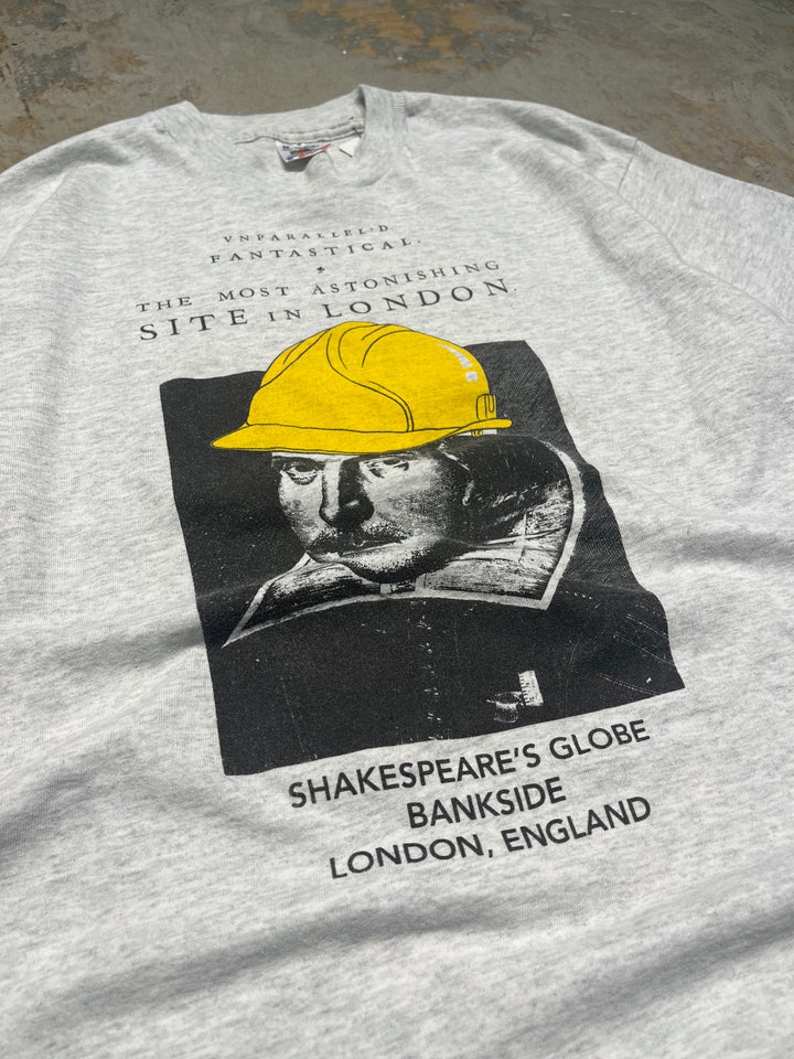 #MA87 古着 USA製 90's フルーツオブザルーム/SHAKESPEARE'S GLOBE/ヴィンテージ シングルステッチTシャツ/サイズM