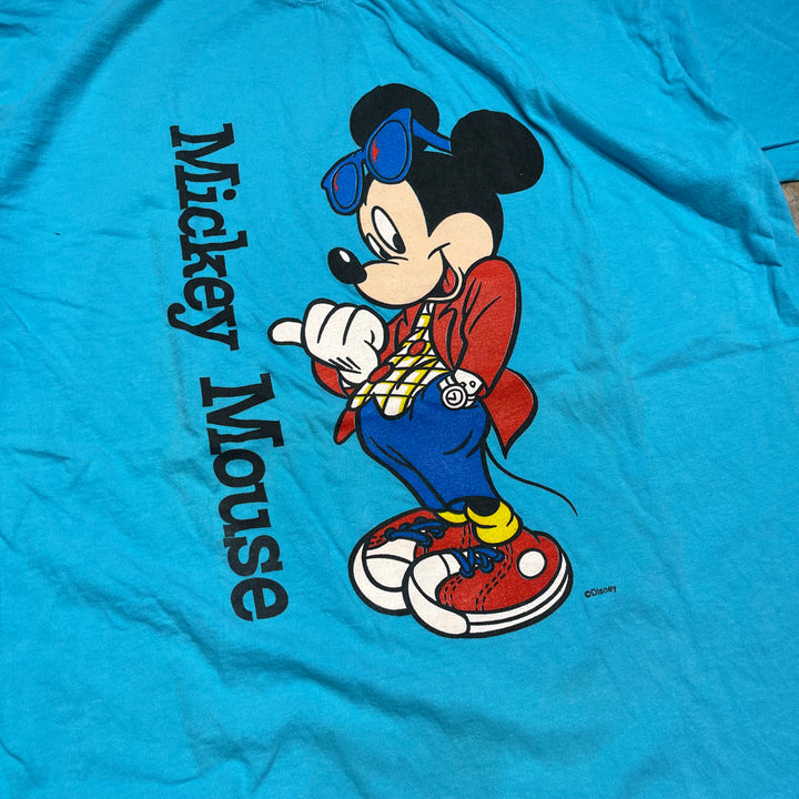 古着 90's~ カナダ製 DiSNEY/ディズニー ミッキーマウス /ヴィンテージ シングルステッチ キャラクター Tシャツ/サイズF(XL相当)