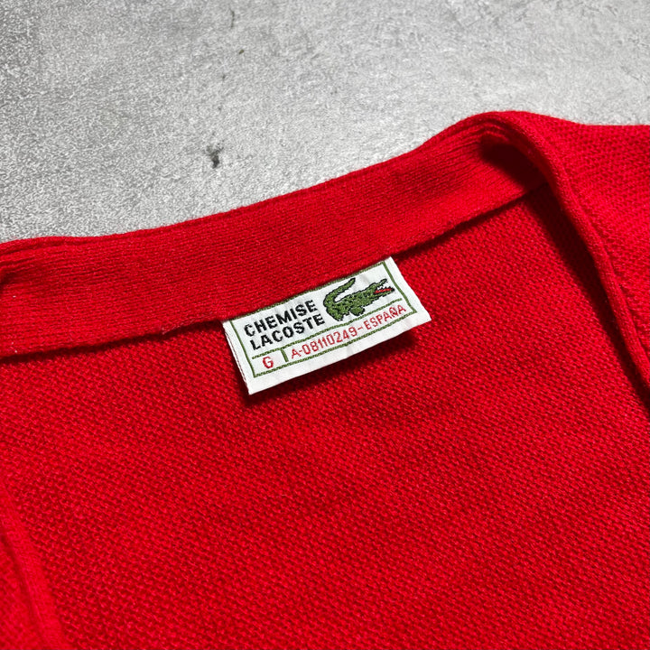 古着 スペイン製 80's CHEMISE LACOSTE / シュミーズ ラコステ / アクリルニットカーディガン / L〜XLサイズ