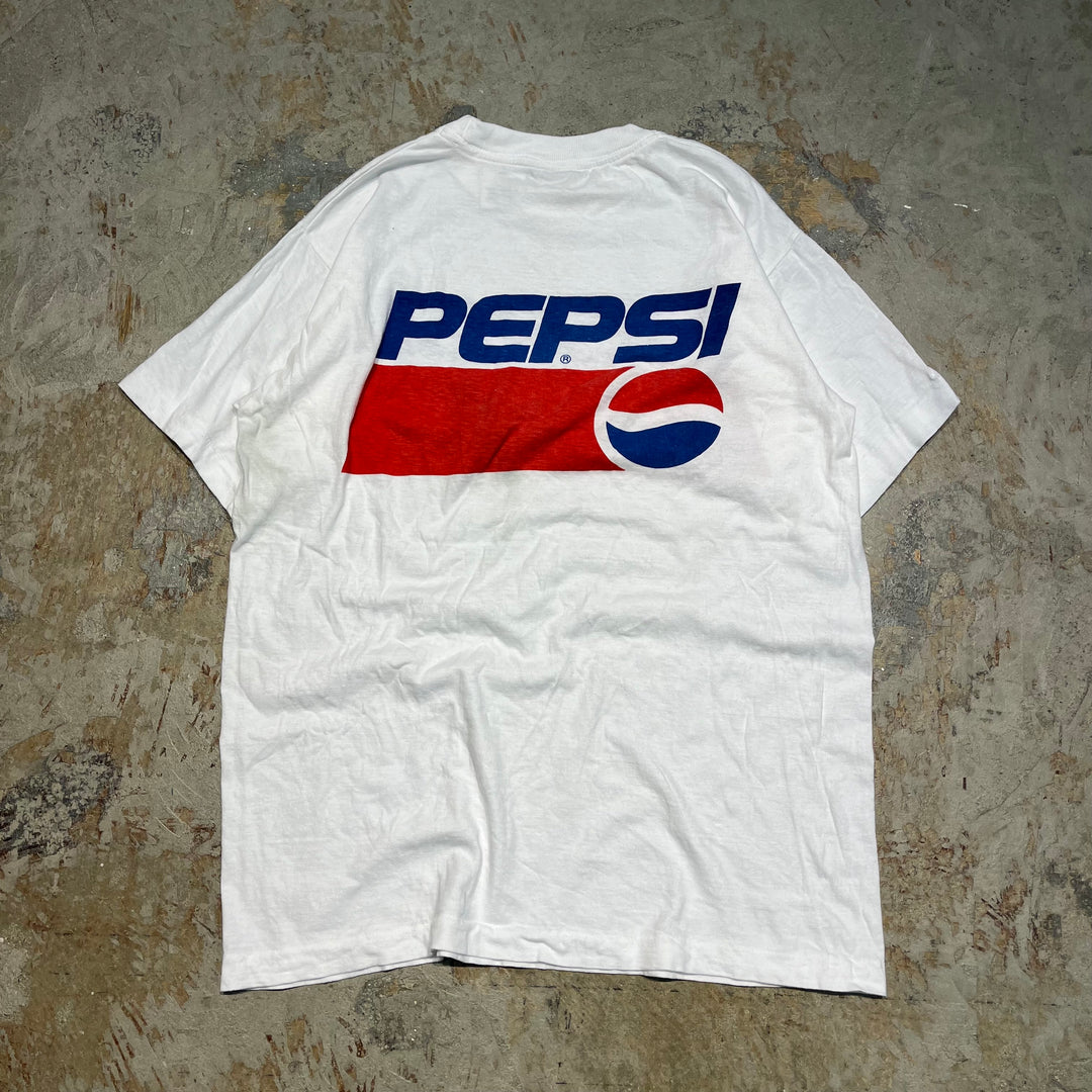 #4614 古着 90s PEPSI ペプシ/ヴィンテージ シングルステッチ TシャツサイズL