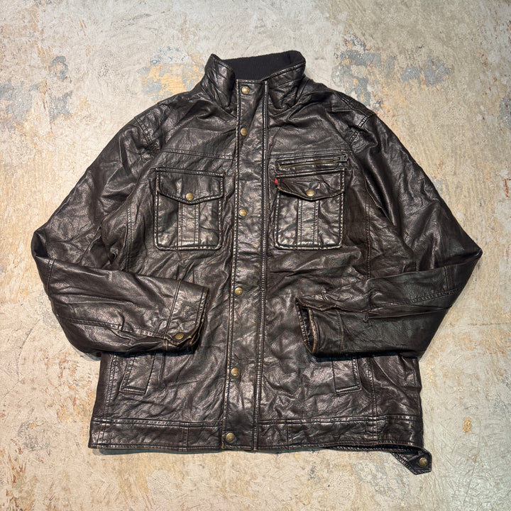 古着 USAVINTAGE/ジップアップレザージャケット/ サイズL