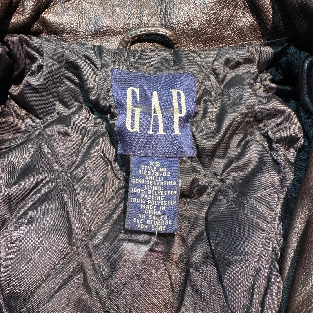 古着 90's~ GAP/ ギャップ/ 本革ジップアップレザージャケット / 牛革/ サイズXS