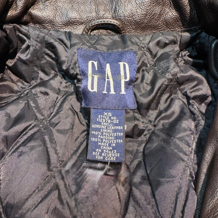古着 90's~ GAP/ ギャップ/ 本革ジップアップレザージャケット / 牛革/ サイズXS