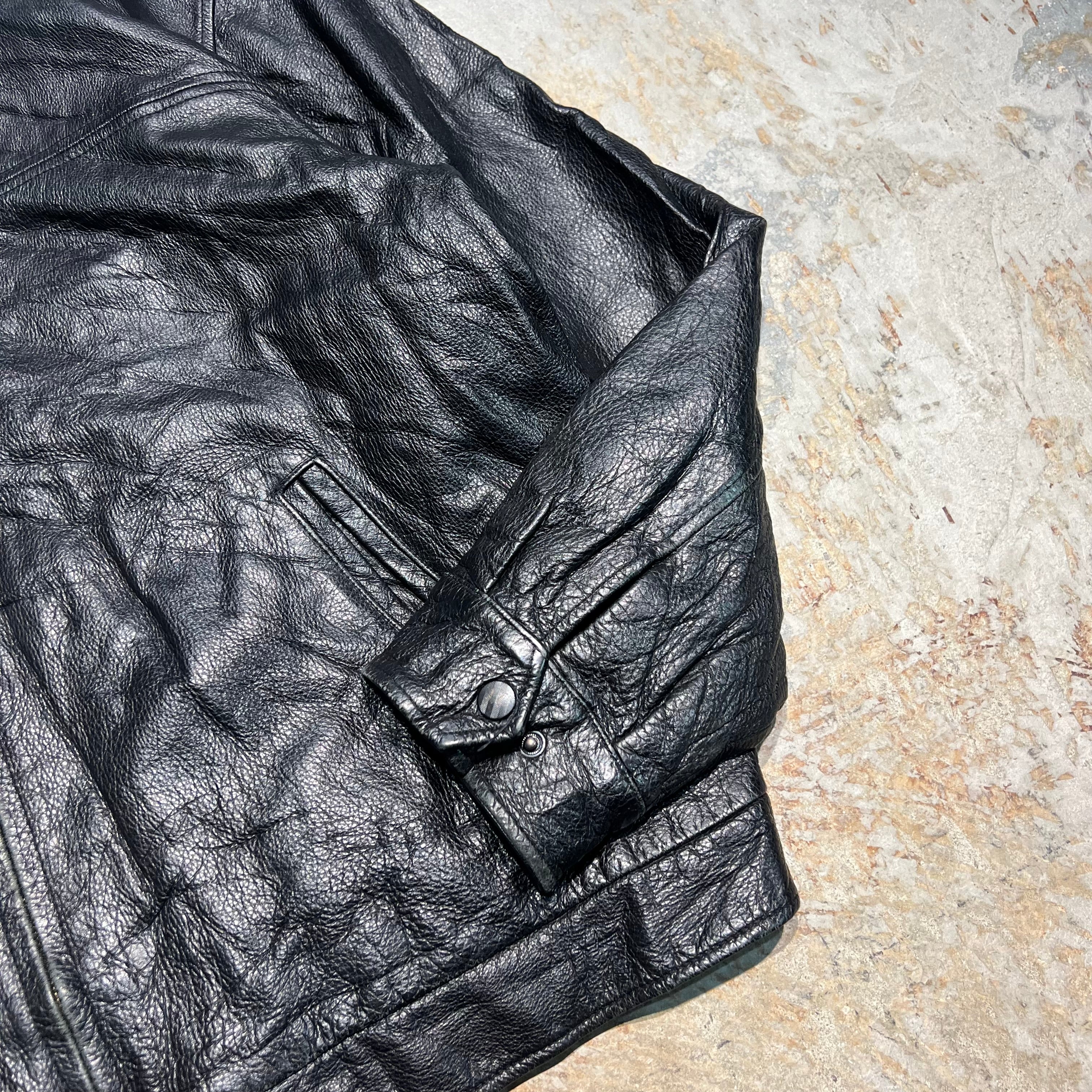 3189 古着 ST JOHN'S BAY/セントジョーンズベイ/Leather jacket/ジップ