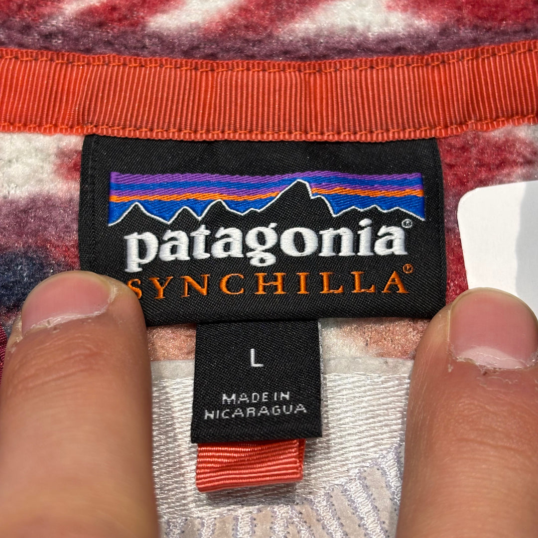 古着 Patagonia/ パタゴニア/ シンチラ/ スナップT/ フリースジャケット/ 総柄 / サイズL