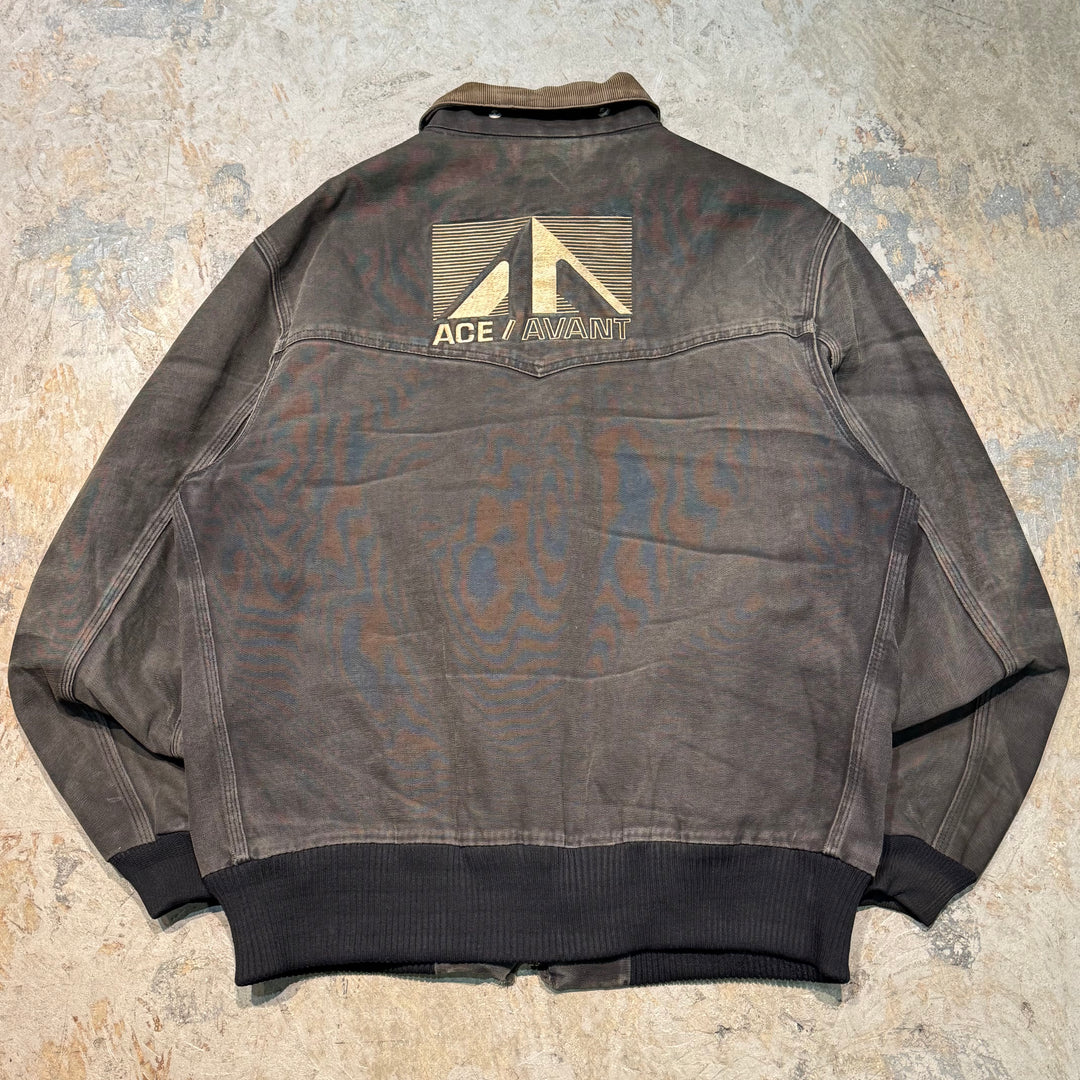 古着 Carhartt/ カーハート/ サンタフェジャケット/ ダック地/ 裏地キルティング/ 襟コーデュロイ/ 企業ロゴ/ サイズXL相当