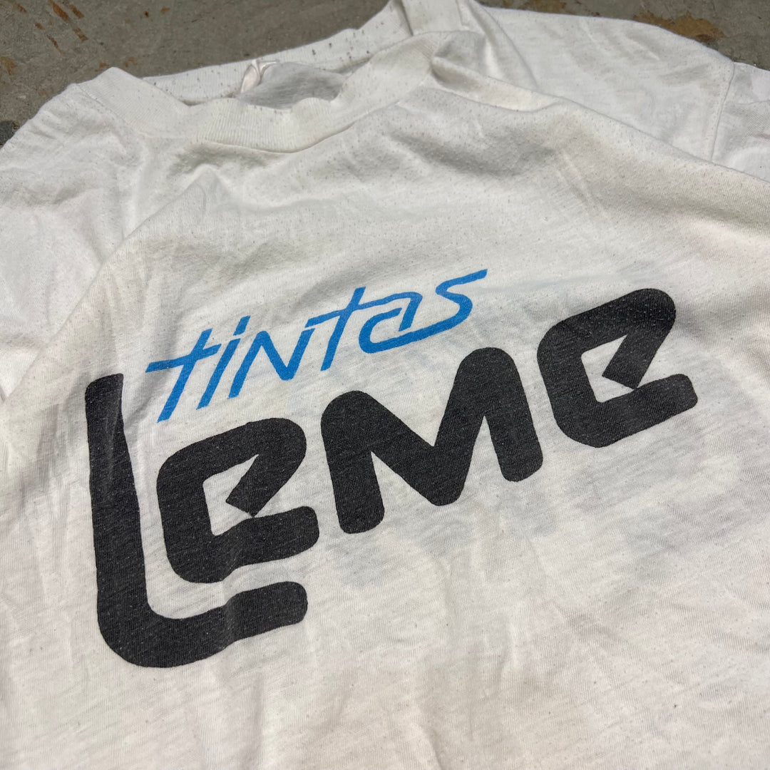 古着 tintas leme/塗料/企業系/ヴィンテージ シングルステッチ プリントTシャツ/サイズL相当