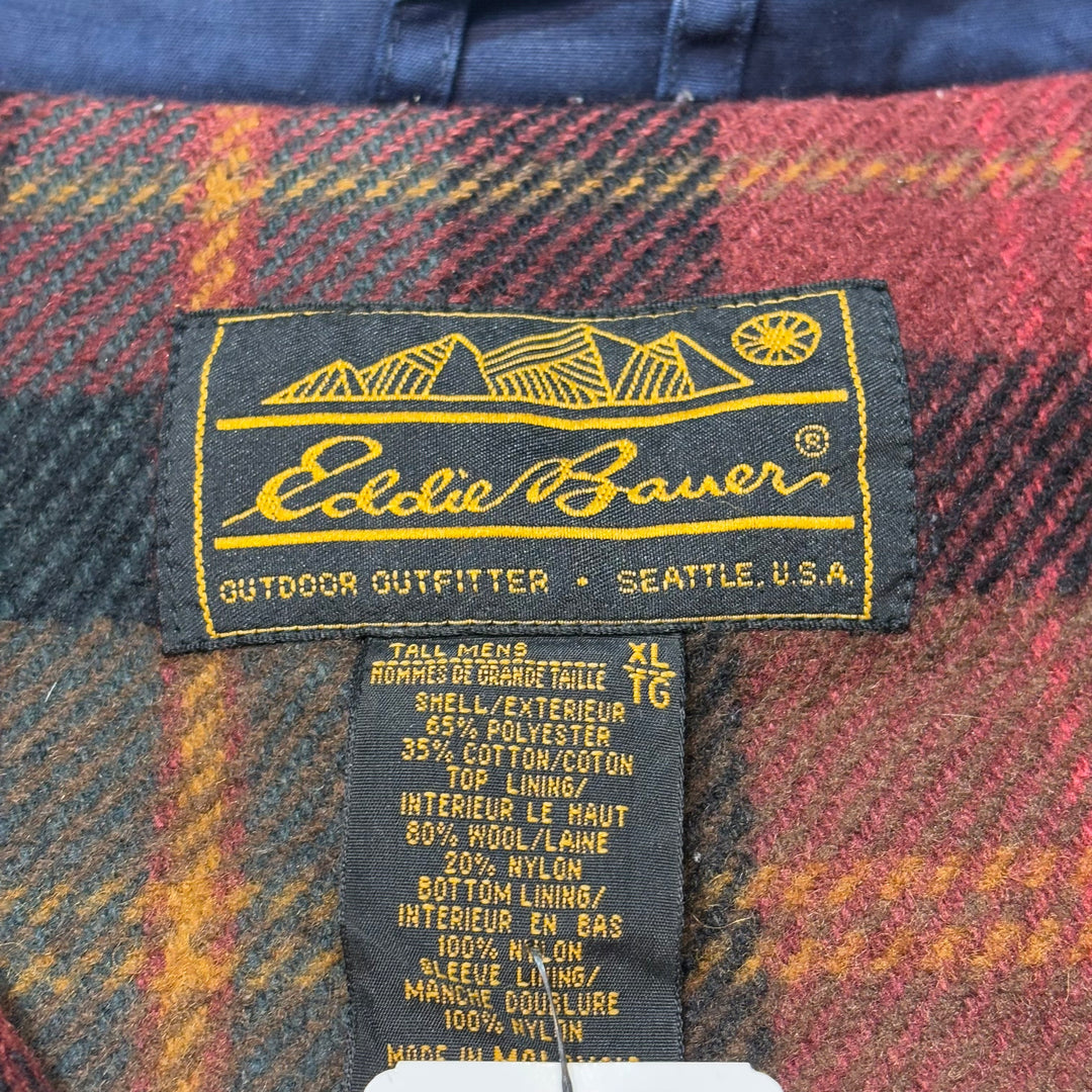 古着 80's Eddie Bauer/エディバウアー/ マウンテンジャケット/ ウールライナー/ チェック/ 黒タグ/ サイズXL