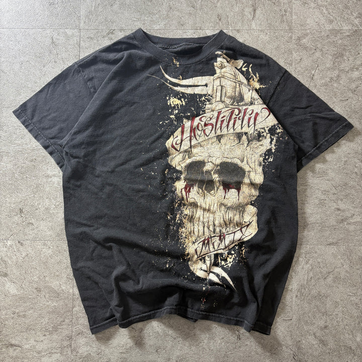 古着 Y2K Skull Hostility Tシャツ サイズM
