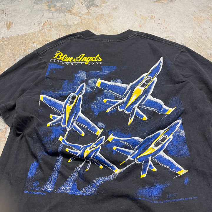 古着 USA製 92's オニータ/blue Angels/アメリカ海軍/アクロバット飛行隊/ヴィンテージ シングルステッチ プリントTシャツ/サイズM