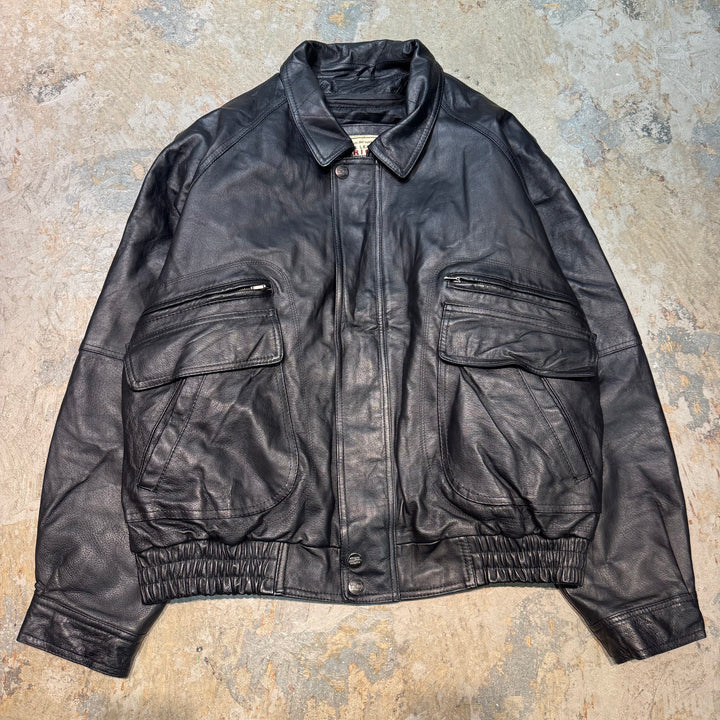 古着 USAVINTAGE/本革ジップアップレザージャケット /サイズL