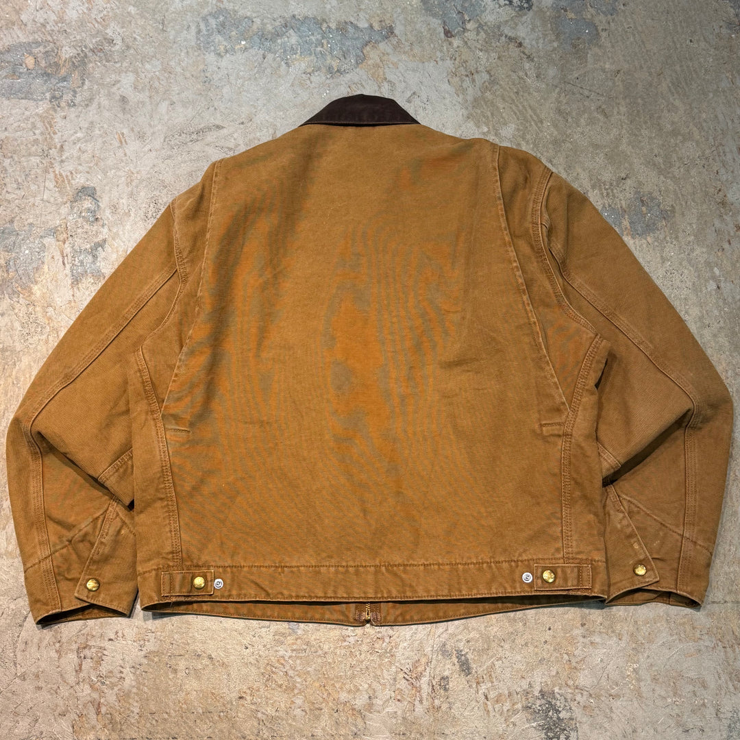 古着 carhartt/ カーハート/デトロイトジャケット/ ダック地/ 裏地ブランケット/ チェック柄/ 企業ロゴ/ サイズL