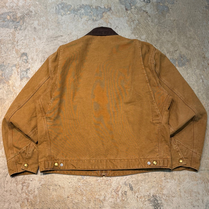 古着 carhartt/ カーハート/デトロイトジャケット/ ダック地/ 裏地ブランケット/ チェック柄/ 企業ロゴ/ サイズL