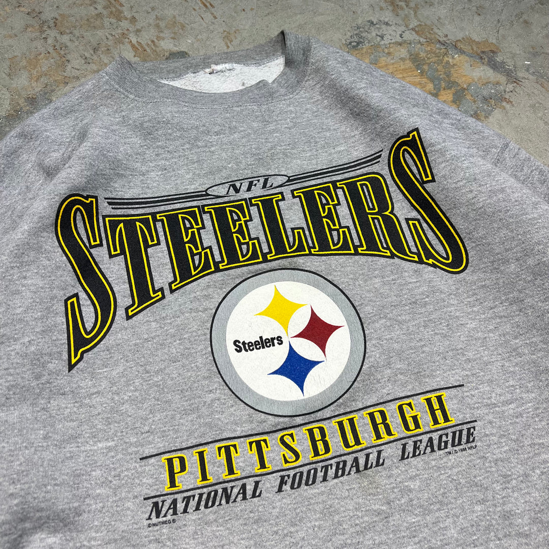 #3973 古着　Unknow/Crew neck sweat/クルーネックスウェット/STEELERS/PITTSBURGH/NFL/MADE IN U.S.A/サイズ2XL相当