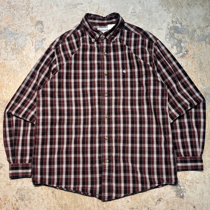 古着 carhartt/カーハート/ ボタンダウン長袖シャツ/ チェック柄/ サイズL