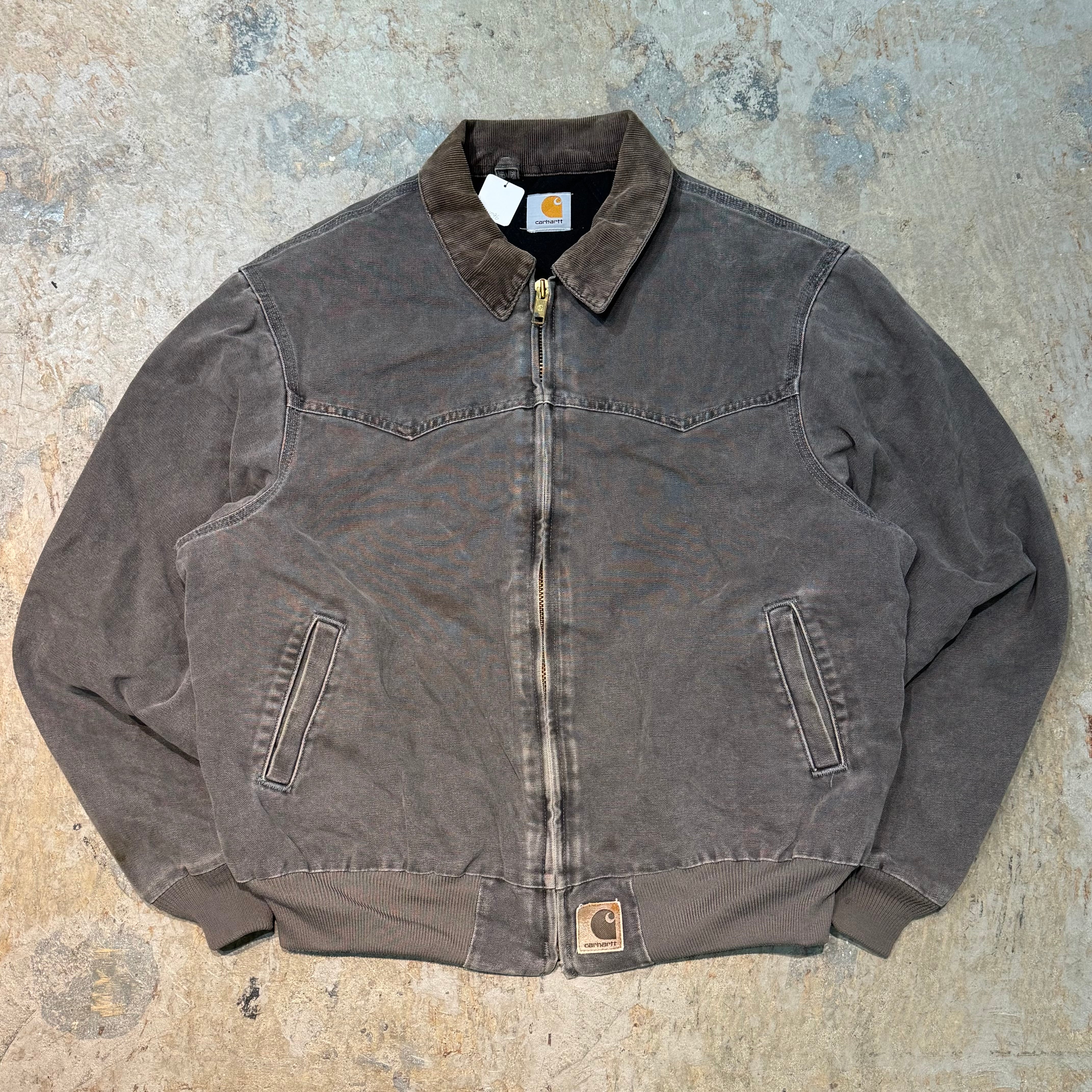 【激レア】wrangler ダック地 ワークジャケット 古着 古着 70s USA製 Wrangler 黒タグ 124MJ 濃紺 デニム トラッカー