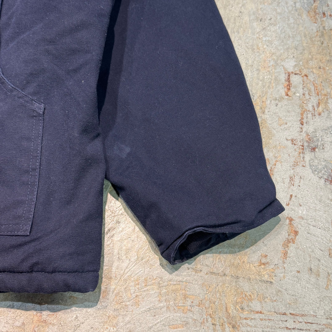 미국에서 만든 중고 의류 Carhartt/ 전통적인 코트/ 오리 직물/ 기업 로고/ 퀼트 안감/ 크기 XL