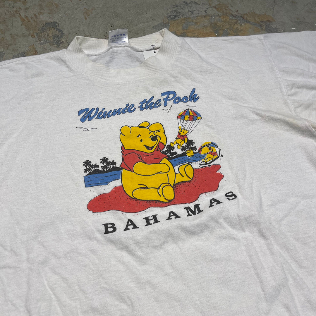 古着 くまのプーさん/Pooh/BAHAMAS/Disney/ヴィンテージ シングルステッチ プリントTシャツ/サイズM相当