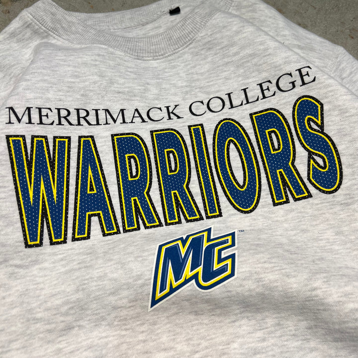 #4056 古着 Crew Neck College Sweat Shirts/クルーネックカレッジスウェット/MERRIMACK/メリマック大学/WARRIORS/ウォリアーズ/アイスホッケー/サイズM