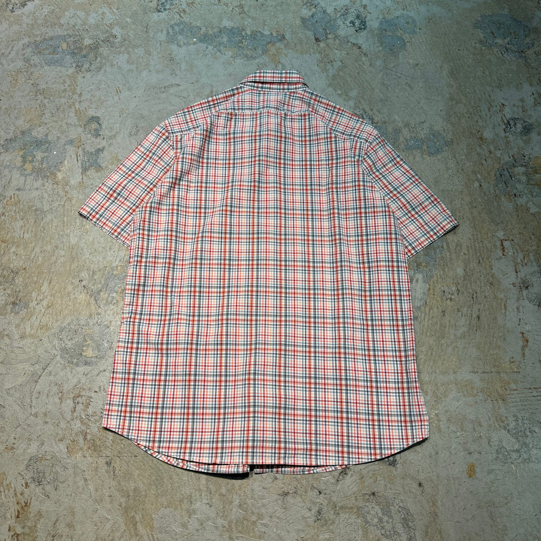 古着 EDDIE BAUER/ エディバウアー/ チェック柄/ ボタンダウン半袖シャツ/ サイズL